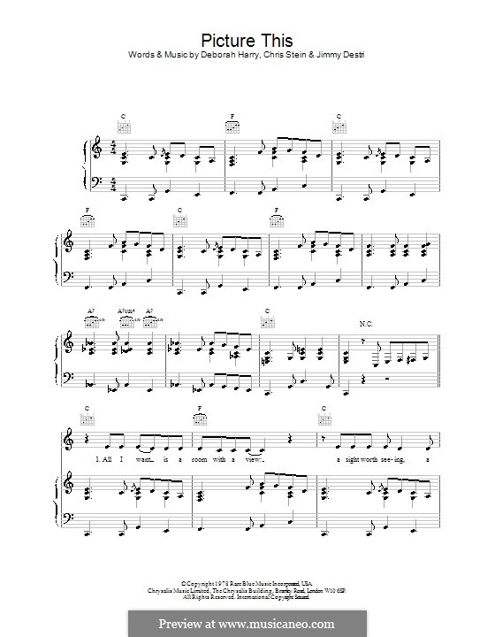 Picture This (Blondie): Для голоса и фортепиано (или гитары) by Chris Stein, Deborah Harry, James Mollica Destri