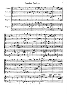 Sonata a Quattro, K.347: Партитура by Иоганн Фукс
