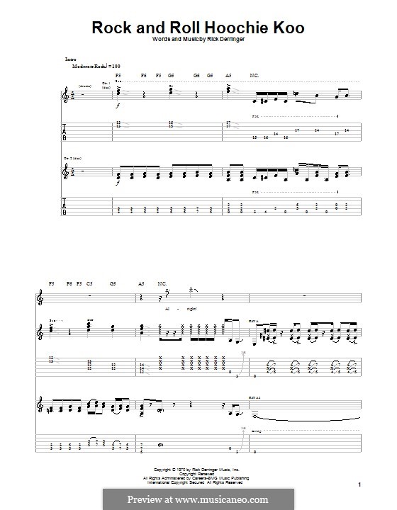 Rock and Roll Hoochie Koo: Для гитары с табулатурой by Rick Derringer
