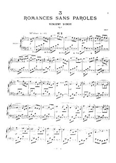 Романс без слов, Op.1 No.3: Романс без слов by Венсан д' Энди