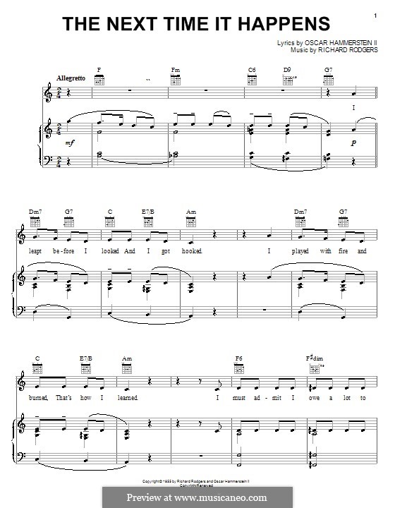 The Next Time it Happens: Для голоса и фортепиано (или гитары) by Richard Rodgers