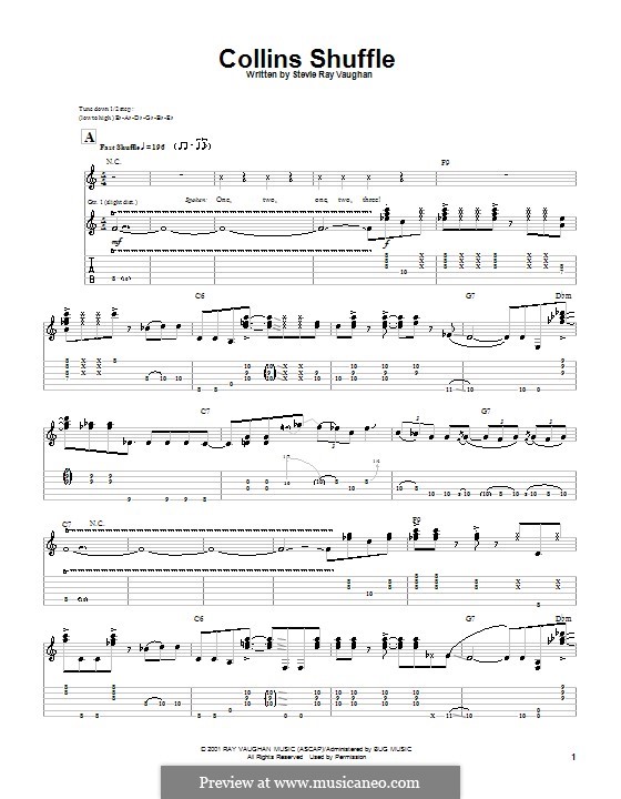 Collins Shuffle: Для гитары с табулатурой by Stevie Ray Vaughan