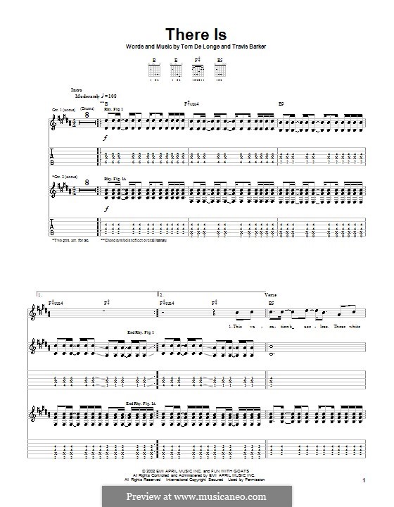 There Is (Box Car Racer): Гитарная табулатура by Tom DeLonge, Travis Barker