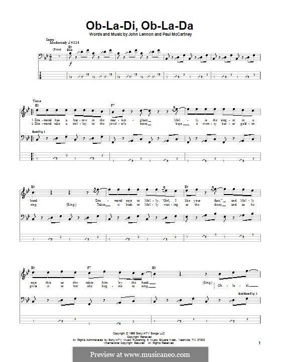 Instrumental version: Для бас-гитары с табулатурой by John Lennon, Paul McCartney