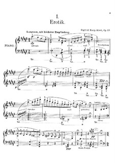 Четыре пьесы для фортепиано, Op.23: Для одного исполнителя by Зигфрид Карг-Элерт