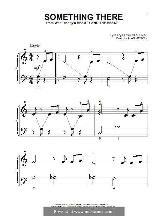 Something There (from Beauty and the Beast): Для фортепиано (очень легкая версия) by Alan Menken