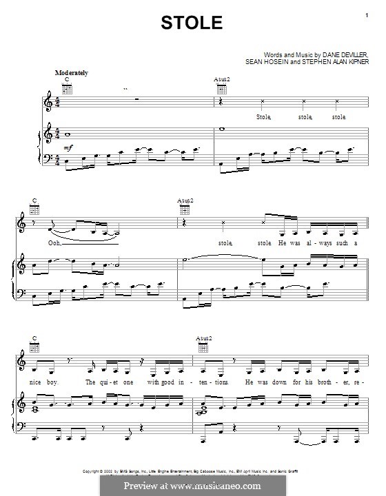 Stole (Kelly Rowland): Для голоса и фортепиано (или гитары) by Dane Deviller, Sean Hosein, Stephen Alan Kipner