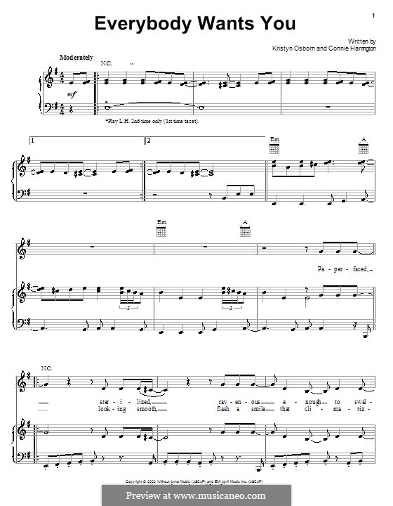 Everybody Wants You (SHeDAISY): Для голоса и фортепиано (или гитары) by Connie Harrington, Kristyn Osborn