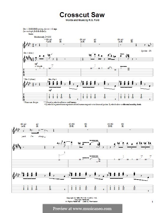 Crosscut Saw: Гитарная табулатура by R.G. Ford