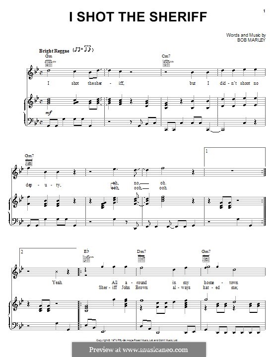 I Shot the Sheriff: Для голоса и фортепиано (или гитары) by Bob Marley