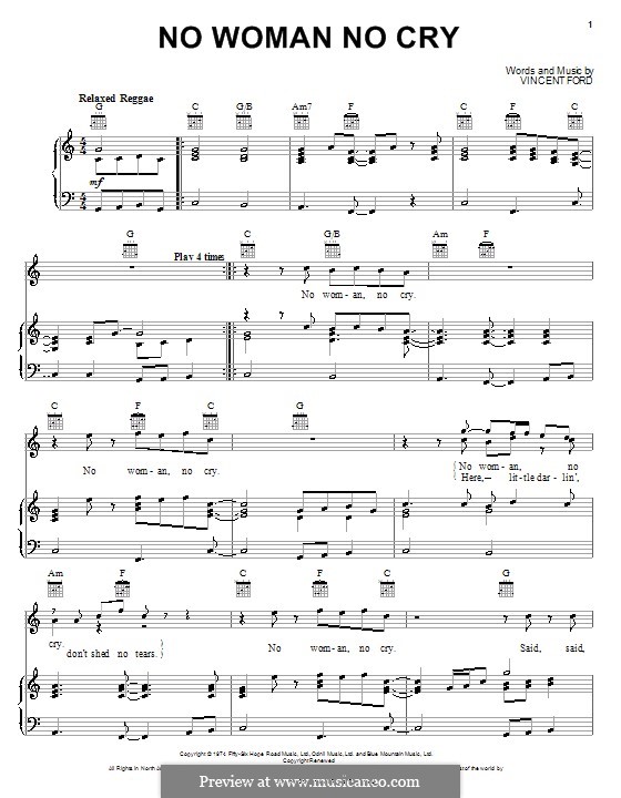 Перевод песни no woman no cry. Bob Marley no woman Ноты. No woman no Cry Ноты. No woman no Cry Ноты для фортепиано. Bob Marley no woman no Cry партитура.