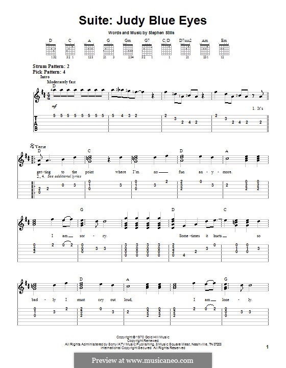 Judy Blue Eyes (Suite): Для гитары (очень легкая версия) by Stephen Stills