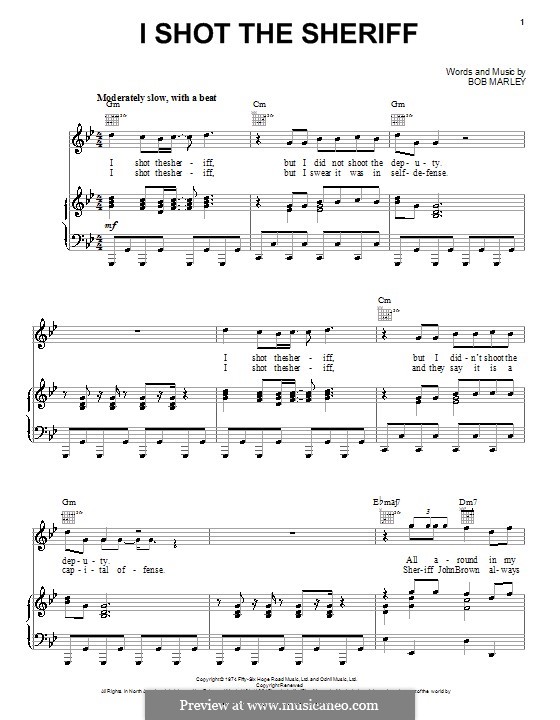 I Shot the Sheriff: Для голоса и фортепиано (или гитары) by Bob Marley