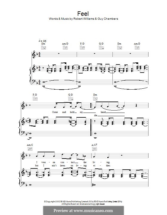 Feel: Для голоса и фортепиано (или гитары) by Guy Chambers, Robbie Williams