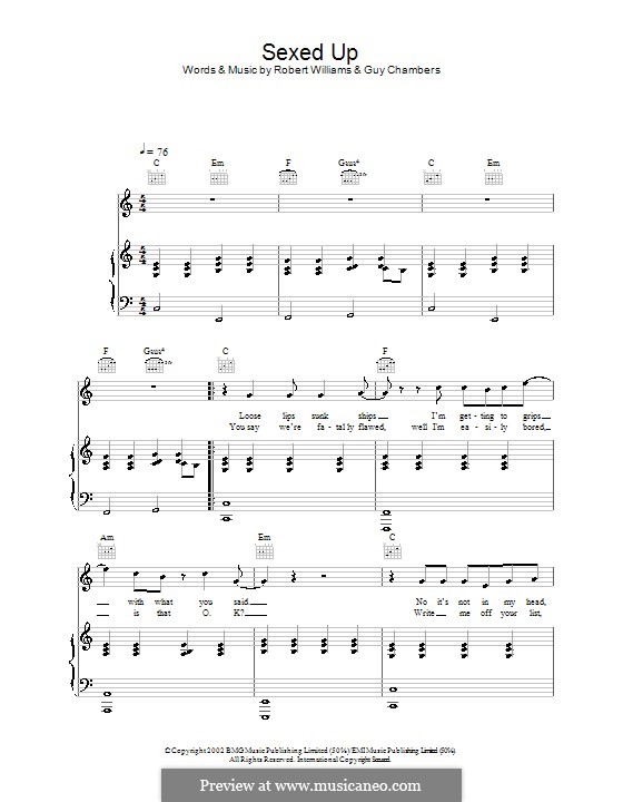 Sexed Up: Для голоса и фортепиано (или гитары) by Guy Chambers, Robbie Williams