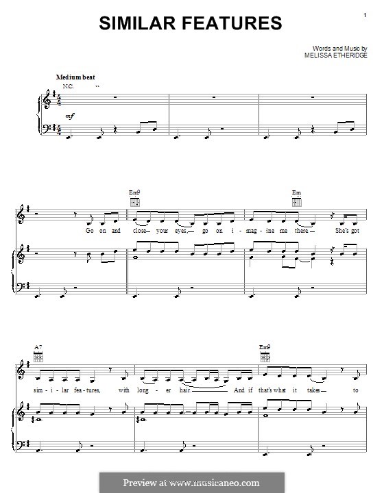 Similar Features: Для голоса и фортепиано (или гитары) by Melissa Etheridge