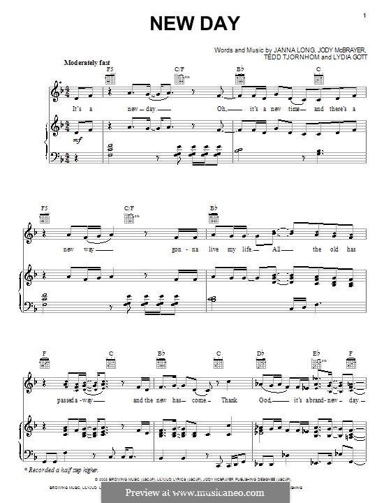 New Day (Avalon): Для голоса и фортепиано (или гитары) by Janna Long, Jody McBrayer, Tedd Tjornhom