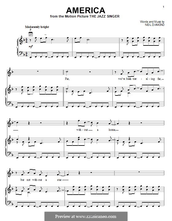 America: Для голоса и фортепиано (или гитары) by Neil Diamond
