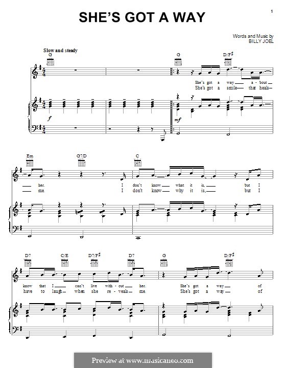 She's Got a Way: Для голоса и фортепиано (или гитары) by Billy Joel