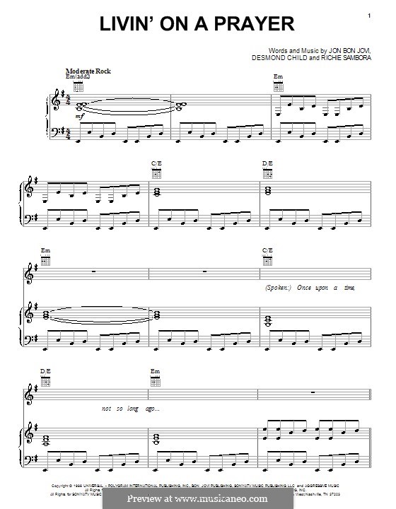 Vocal version: Для голоса и фортепиано (или гитары) by Desmond Child, Jon Bon Jovi, Richie Sambora