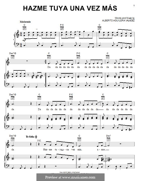 Hazme tuya una vez mas: Для голоса и фортепиано (или гитары) by Alberto Aguilera Valadez