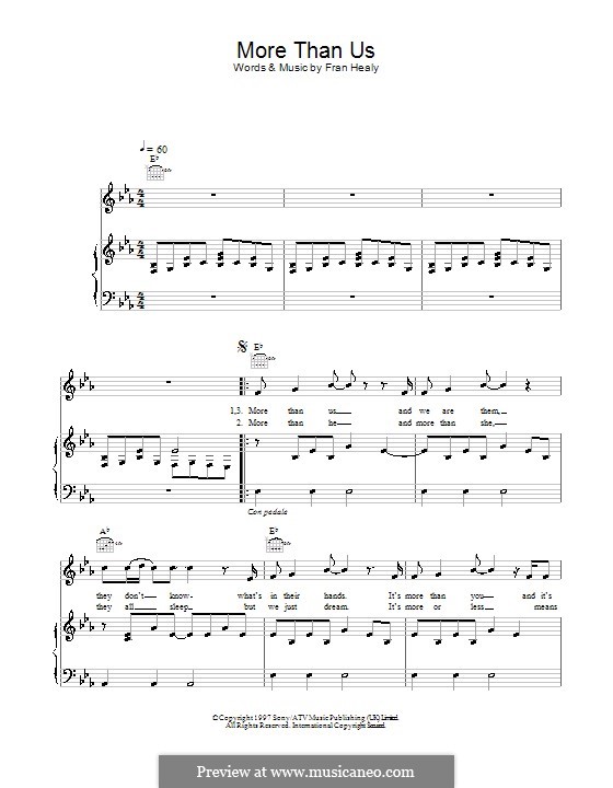 More Than Us (Travis): Для голоса и фортепиано (или гитары) by Fran Healy