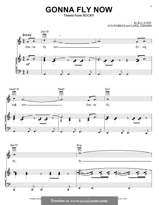 Gonna Fly Now: Для голоса и фортепиано (или гитары) by Bill Conti, Carol Connors