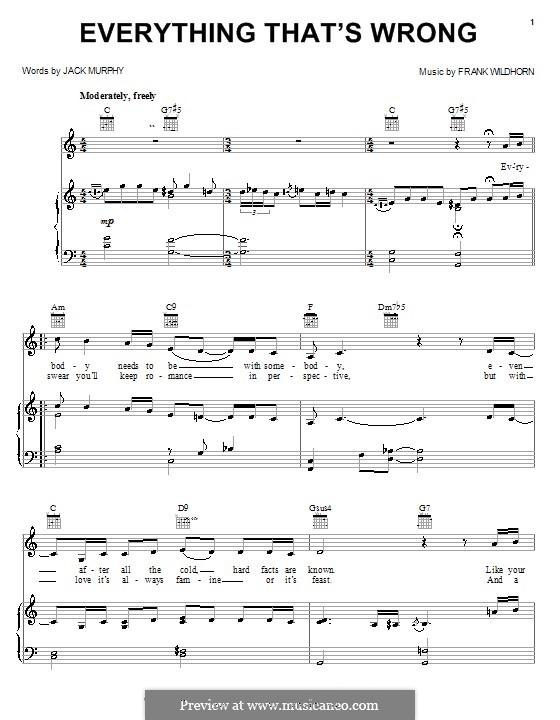 Everything That's Wrong: Для голоса и фортепиано (или гитары) by Frank Wildhorn
