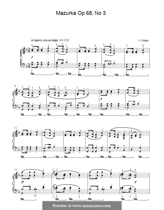Мазурки, Op. posth.68: No.3 фа мажор by Фредерик Шопен