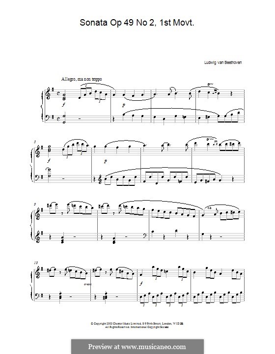Соната для фортепиано No.20, Op.49 No.2: Часть I by Людвиг ван Бетховен
