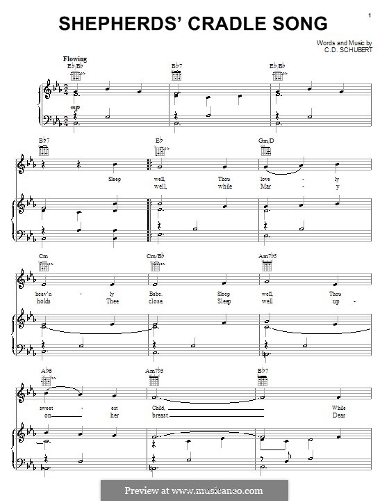 Shepherd's Cradle Song: Для голоса и фортепиано (или гитары) by C. D. Schubert