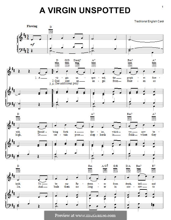 A Virgin Unspotted: Для голоса и фортепиано (или гитары) by folklore