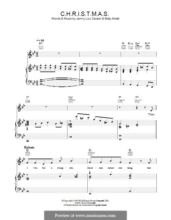 C-H-R-I-S-T-M-A-S (Perry Como): Для голоса и фортепиано (или гитары) by Eddy Arnold