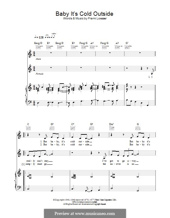 Loesser: Vocal version (Baby, It's Cold Outside) ноты на MusicaNeo - Main Image