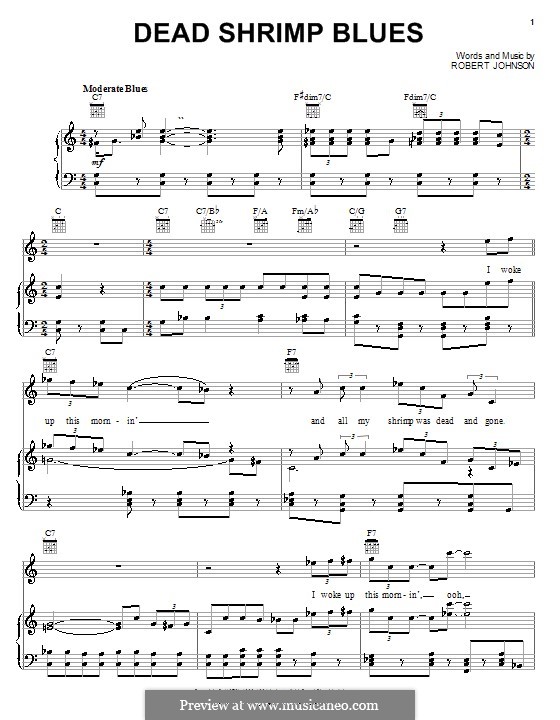 Dead Shrimp Blues: Для голоса и фортепиано (или гитары) by Robert Leroy Johnson