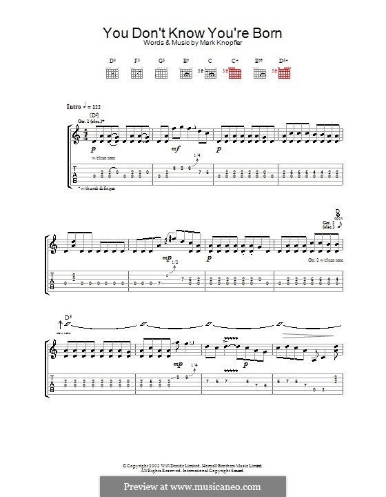 You Don't Know You're Born: Гитарная табулатура by Mark Knopfler