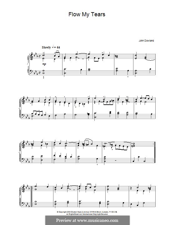 Flow My Tears (Lachrimae Antiquae): Для фортепиано by Джон Доуленд