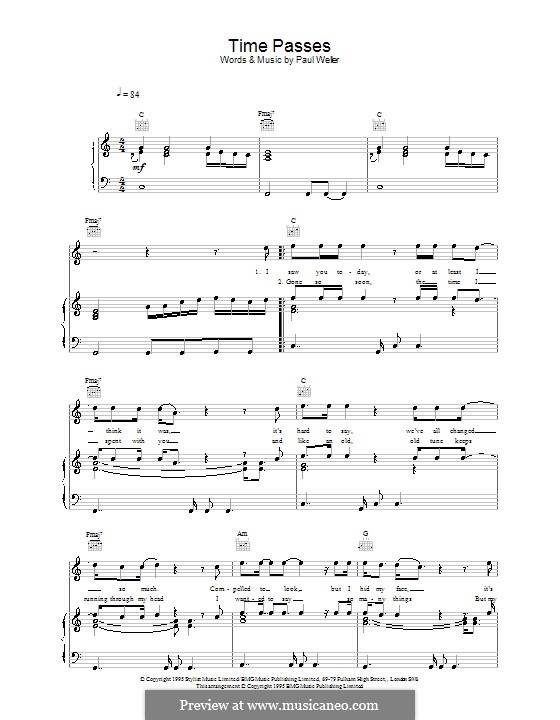 Time Passes: Для голоса и фортепиано (или гитары) by Paul Weller