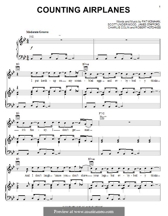 Counting Airplanes (Train): Для голоса и фортепиано (или гитары) by James Stafford, Patrick Monahan, Scott Underwood