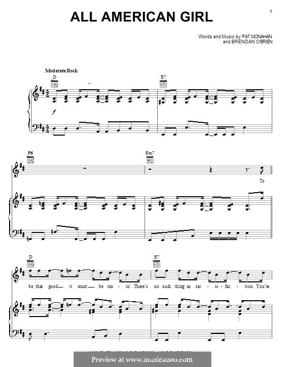 All American Girl (Train): Для голоса и фортепиано (или гитары) by Brendan O'Brien, Patrick Monahan