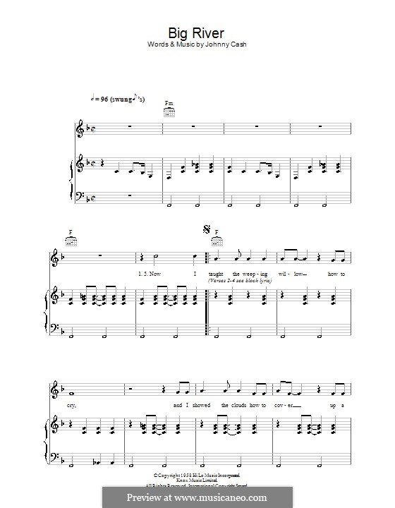 Big River: Для голоса и фортепиано (или гитары) by Johnny Cash
