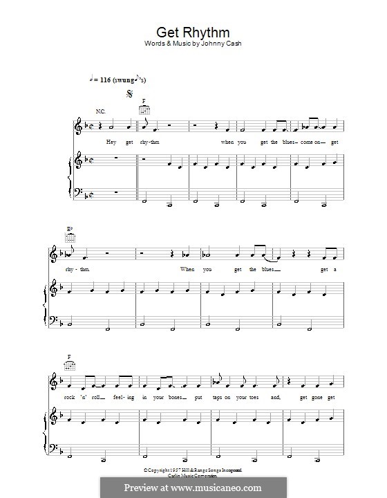 Get Rhythm: Для голоса и фортепиано (или гитары) by Johnny Cash