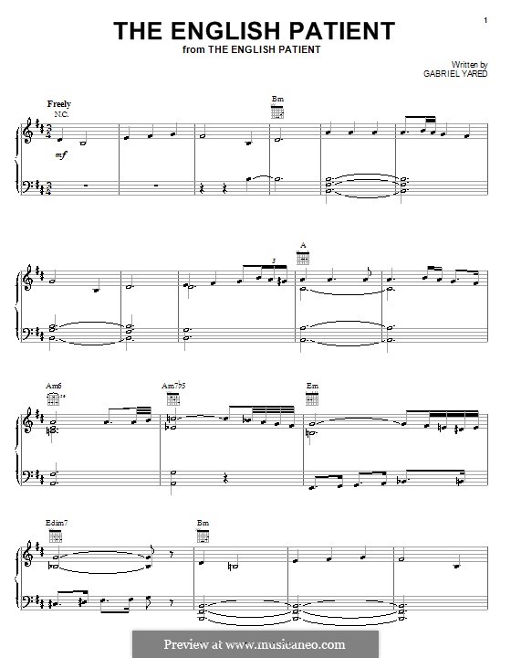 The English Patient: Для фортепиано by Gabriel Yared