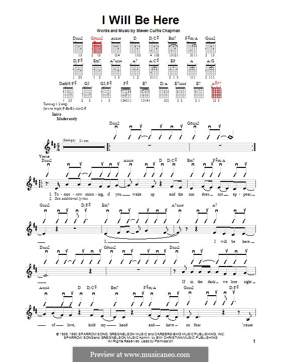 I Will Be Here: Для гитары (с вариантом боя) by Steven Curtis Chapman