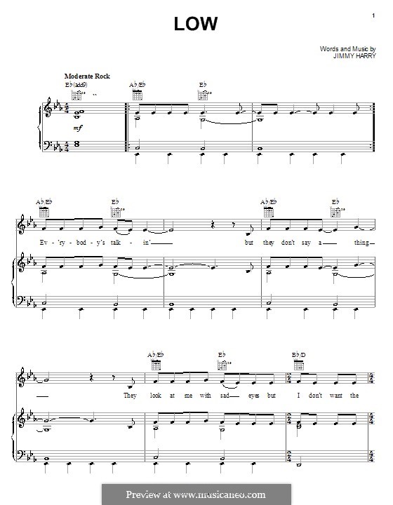 Low (Kelly Clarkson): Для голоса и фортепиано (или гитары) by Jimmy Harry