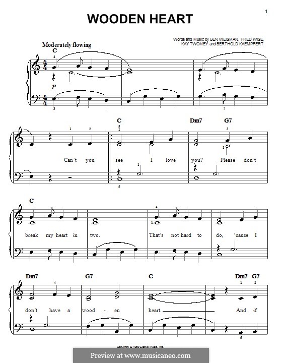 World We Knew (Over and Over): Для фортепиано (легкий уровень) (Elvis Presley) by Ben Weisman, Bert Kaempfert, Fred Wise, Kay Twomey