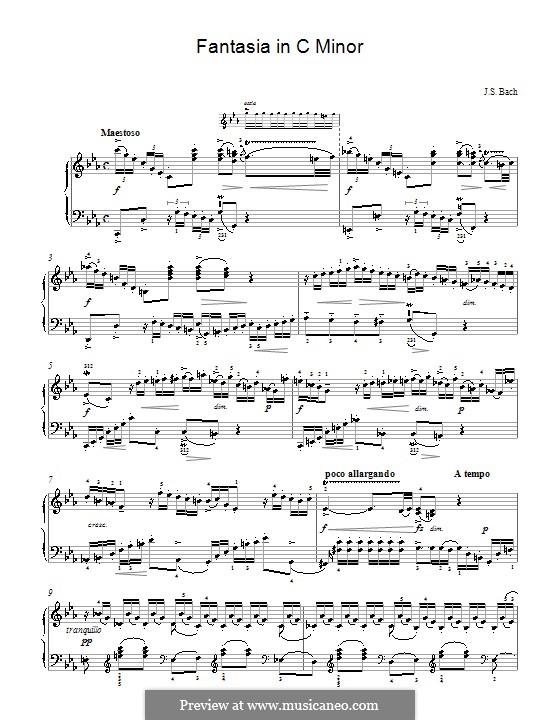 И.С. Бах: Фантазия до минор ноты на MusicaNeo
