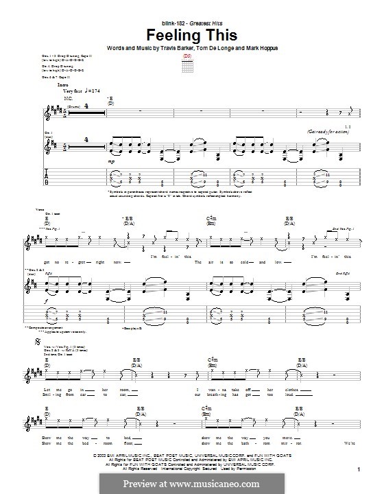 Feeling This (Blink-182): Для гитары by Mark Hoppus, Tom DeLonge, Travis Barker