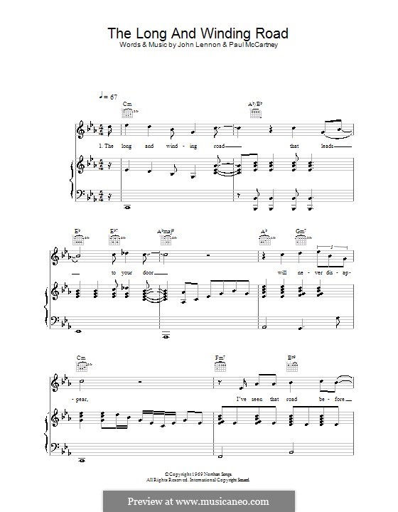 The Long and Winding Road (The Beatles): Для голоса и фортепиано (или гитары) by John Lennon, Paul McCartney
