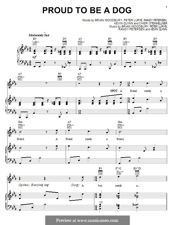 Proud To Be a Dog (from Disney's Teacher's Pet): Для голоса и фортепиано (или гитары) by Peter Lurye, Randy Petersen